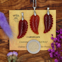 Carnelian Angel Wing Pendant (35mm x 18mm)