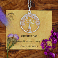Quartz, Rose Tree of Life Pendant