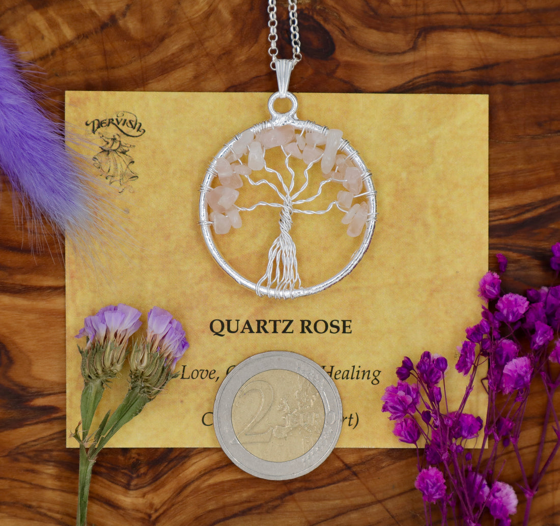 Quartz, Rose Tree of Life Pendant