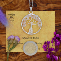 Quartz, Rose Tree of Life Pendant