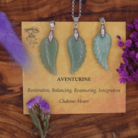 Aventurine Angel Wing Pendant