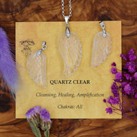 Quartz, Clear Angel Wing Pendant