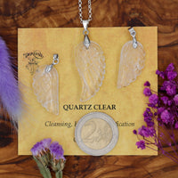 Quartz, Clear Angel Wing Pendant