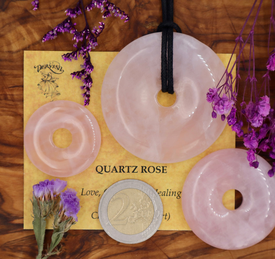 Quartz, Rose Donut Pendant (30mm, 40mm, 50mm)