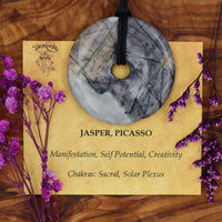 Jasper, Picasso Donut Pendant 50mm