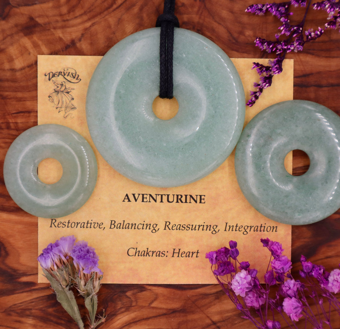 Aventurine Donut Pendants (30mm, 40mm, 50mm)