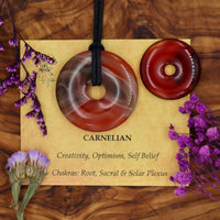 Carnelian Donut Pendant (30mm, 40mm)