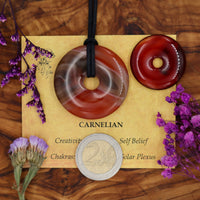 Carnelian Donut Pendant (30mm, 40mm)