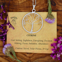 Natural Citrine Tree of Life Pendant