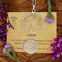 Natural Citrine Tree of Life Pendant