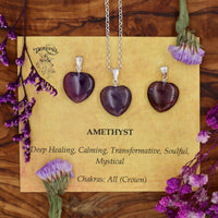 Amethyst, Mini Heart Pendant
