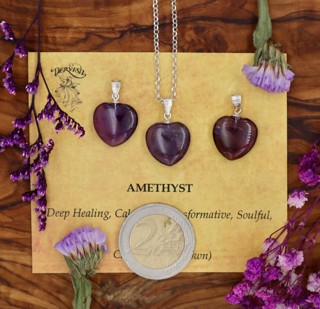 Amethyst, Mini Heart Pendant