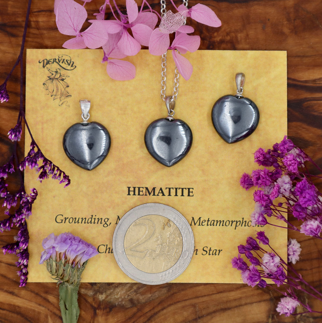 Hematite Mini Heart Pendant