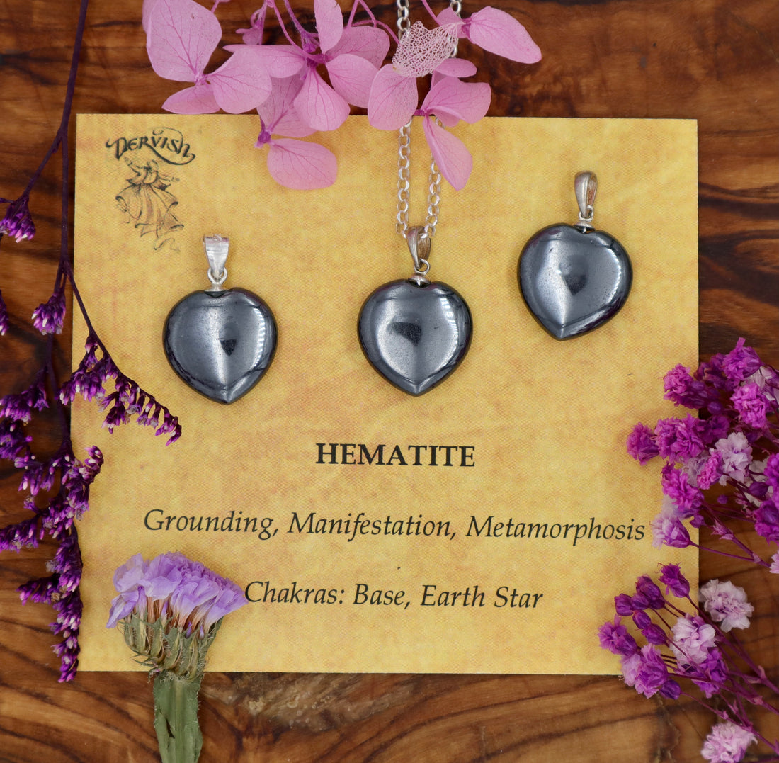 Hematite Mini Heart Pendant
