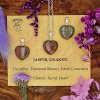 Jasper, Unakite Mini Heart Pendant