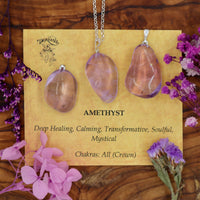 Amethyst (Brazil) Tumblestone Pendant With Metal Loop