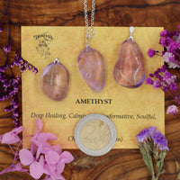 Amethyst (Brazil) Tumblestone Pendant With Metal Loop
