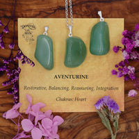 Aventurine Tumblestone Pendant With Metal Loop