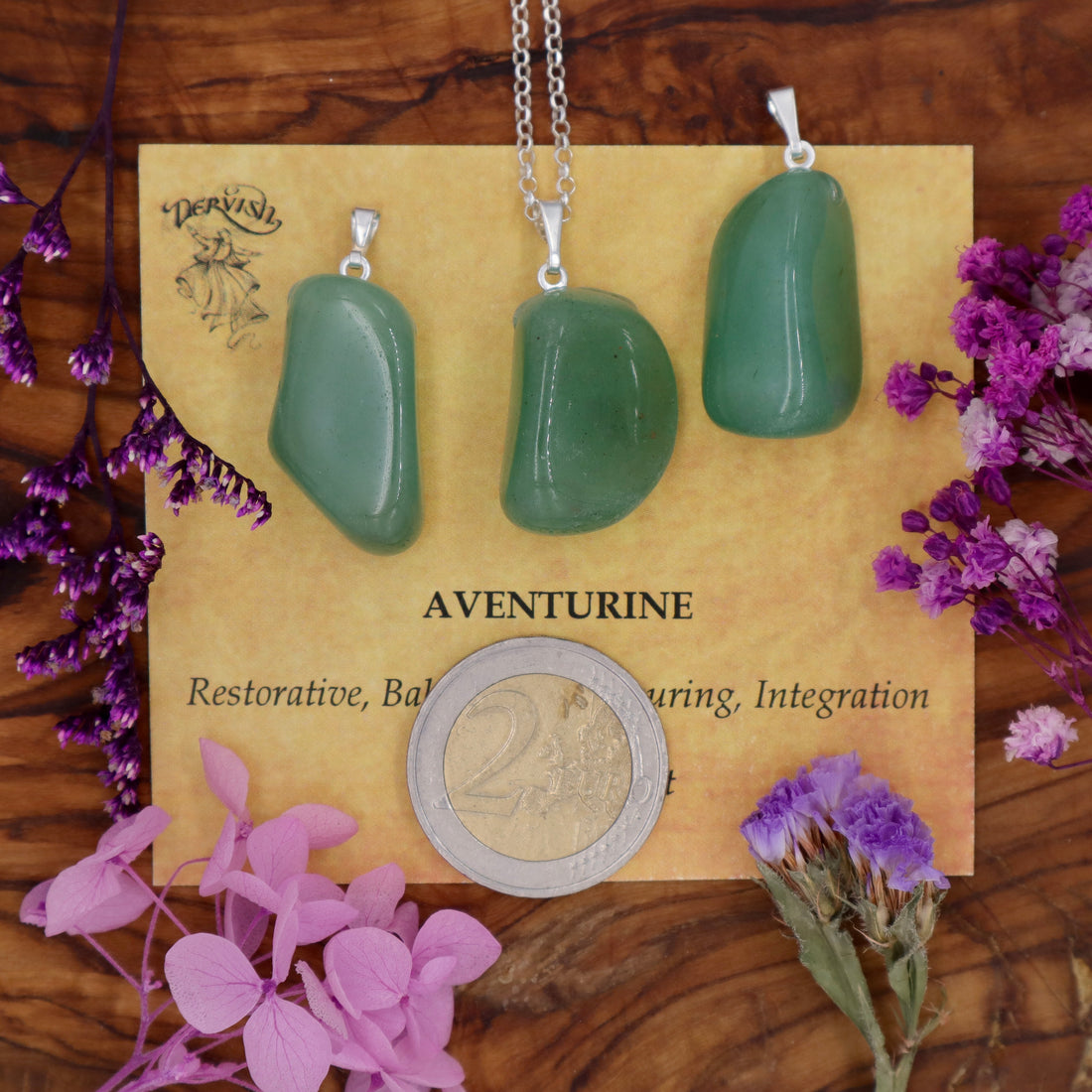 Aventurine Tumblestone Pendant With Metal Loop