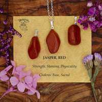 Jasper, Red Tumblestone Pendant With Metal Loop
