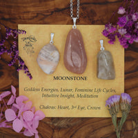 Moonstone Tumblestone Pendant With Metal Loop