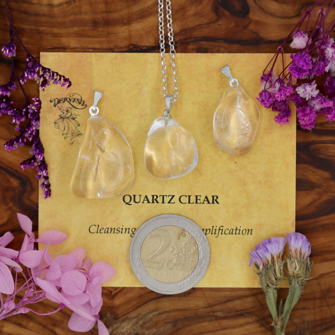 Quartz, Clear Tumblestone Pendant With Metal Loop