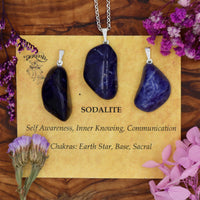 Sodalite Tumblestone Pendant With Metal Loop