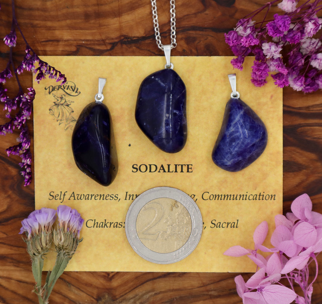 Sodalite Tumblestone Pendant With Metal Loop