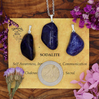 Sodalite Tumblestone Pendant With Metal Loop