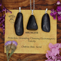 Shungite Tumblestone Pendant With Metal Loop