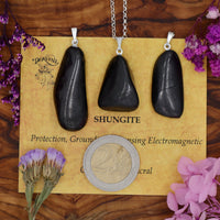 Shungite Tumblestone Pendant With Metal Loop