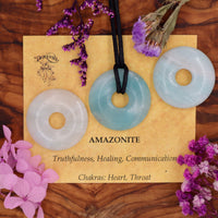 Amazonite Donut Pendant 30mm