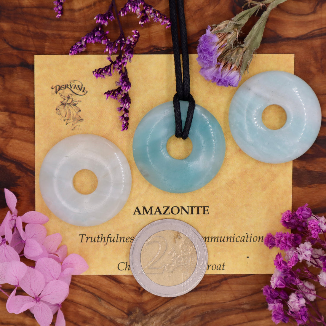 Amazonite Donut Pendant 30mm