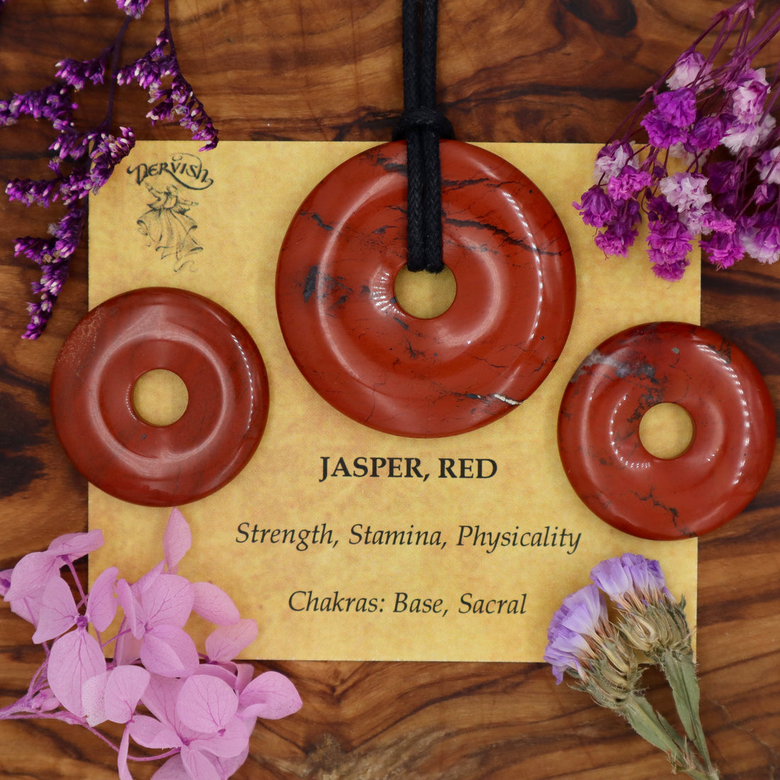 Jasper, Red Donut Pendant (30mm, 40mm)