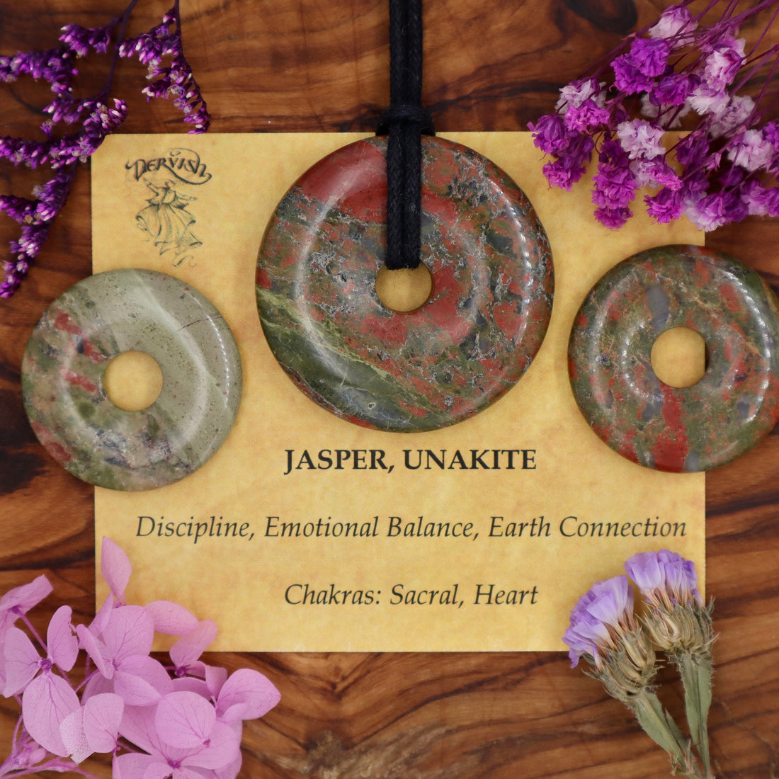 Jasper, Unakite Donut Pendant (30mm, 40mm)