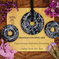 Obsidian, Snowflake Donut Pendant (30mm, 40mm)