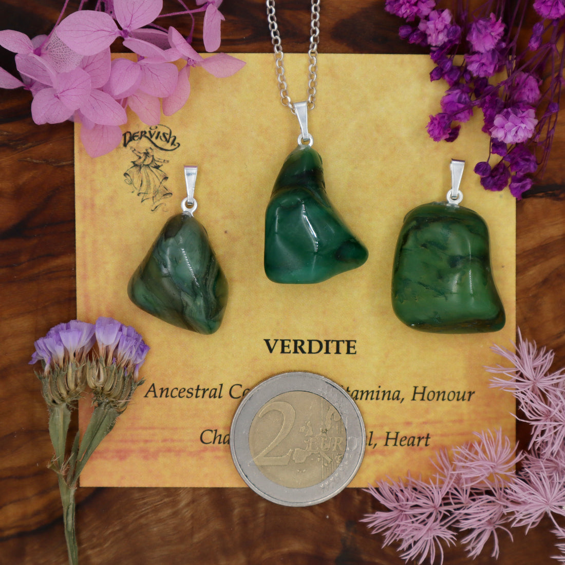 Verdite Tumblestone With Metal Loop