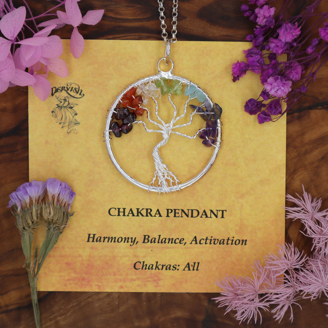 Chakra Tree of Life Pendant Round