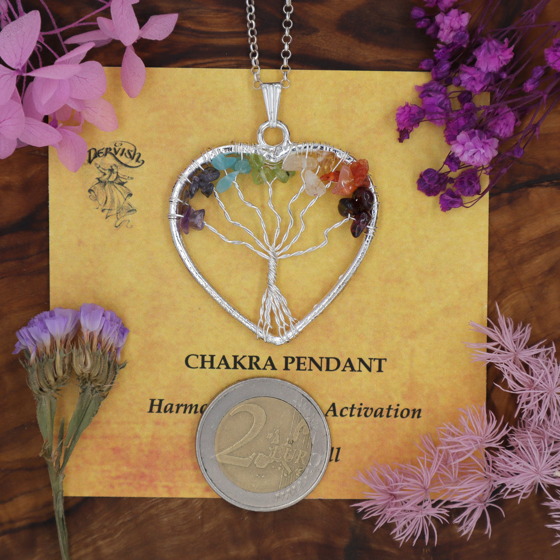 Chakra Tree of Life Pendant Heart