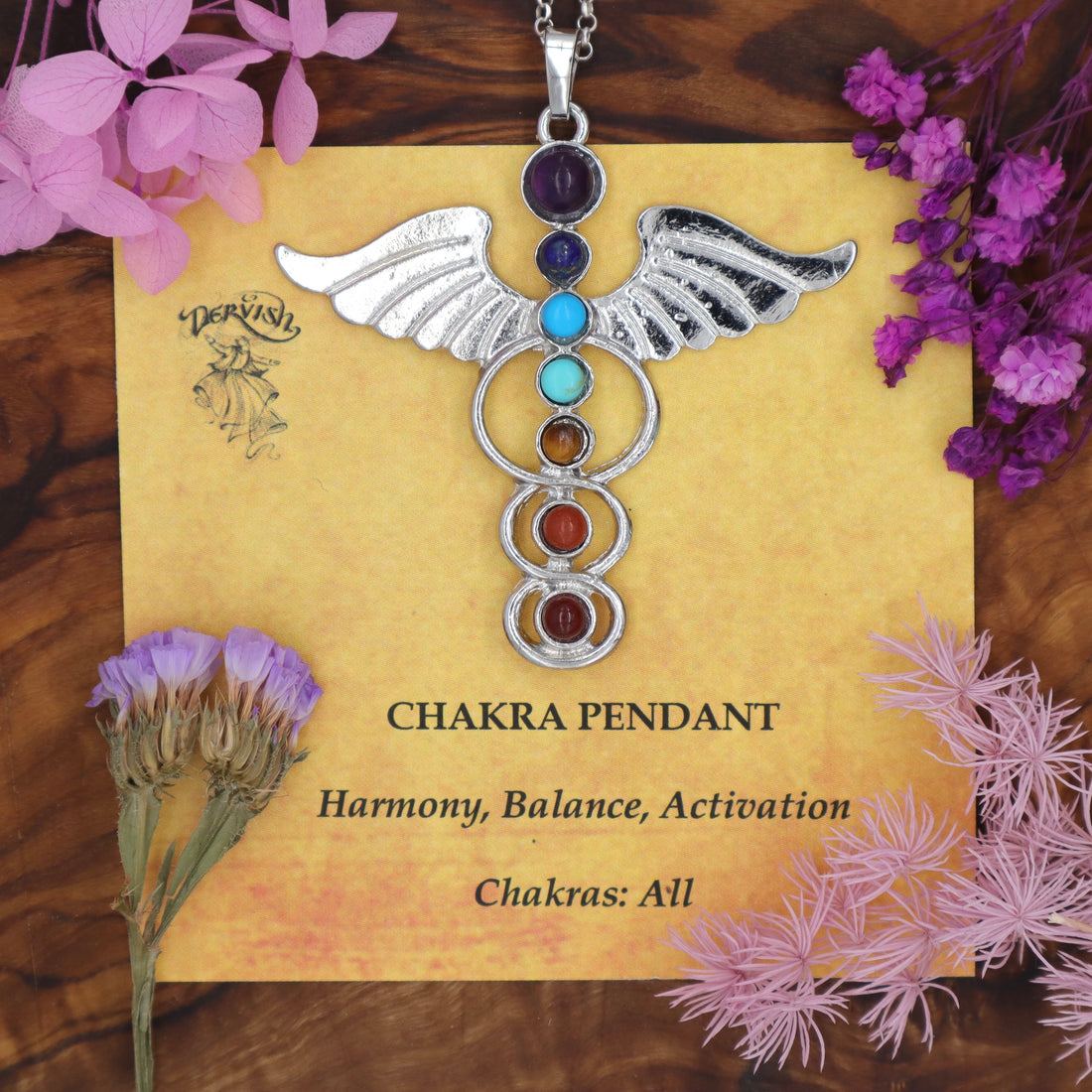 Chakra Angel Wings Pendant