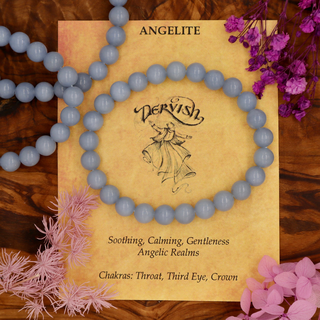 Angelite (Blue Anhydrite) Bracelet 8mm (Sphere)
