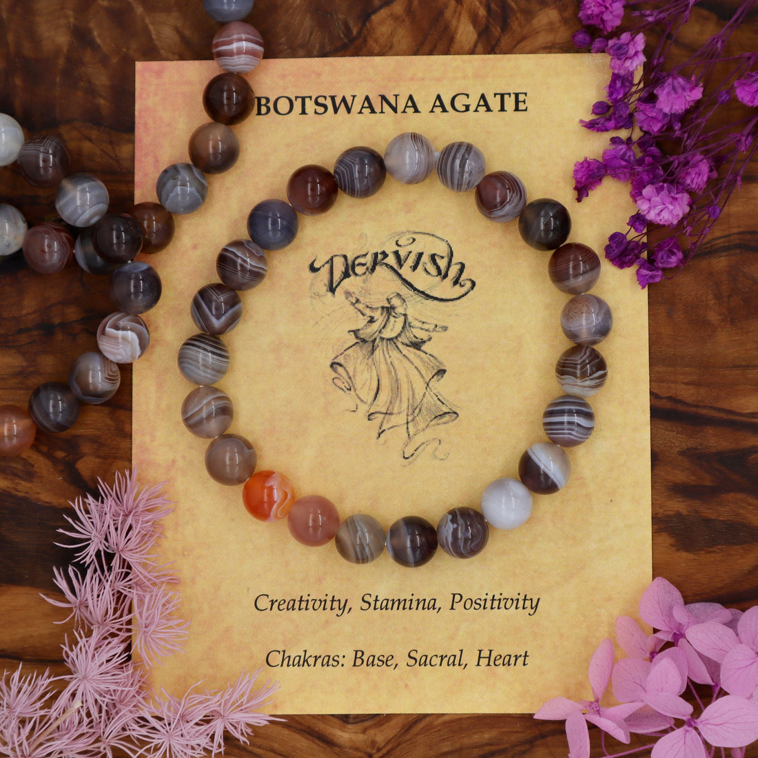 Botswana Agate Bracelet 8mm (Sphere)