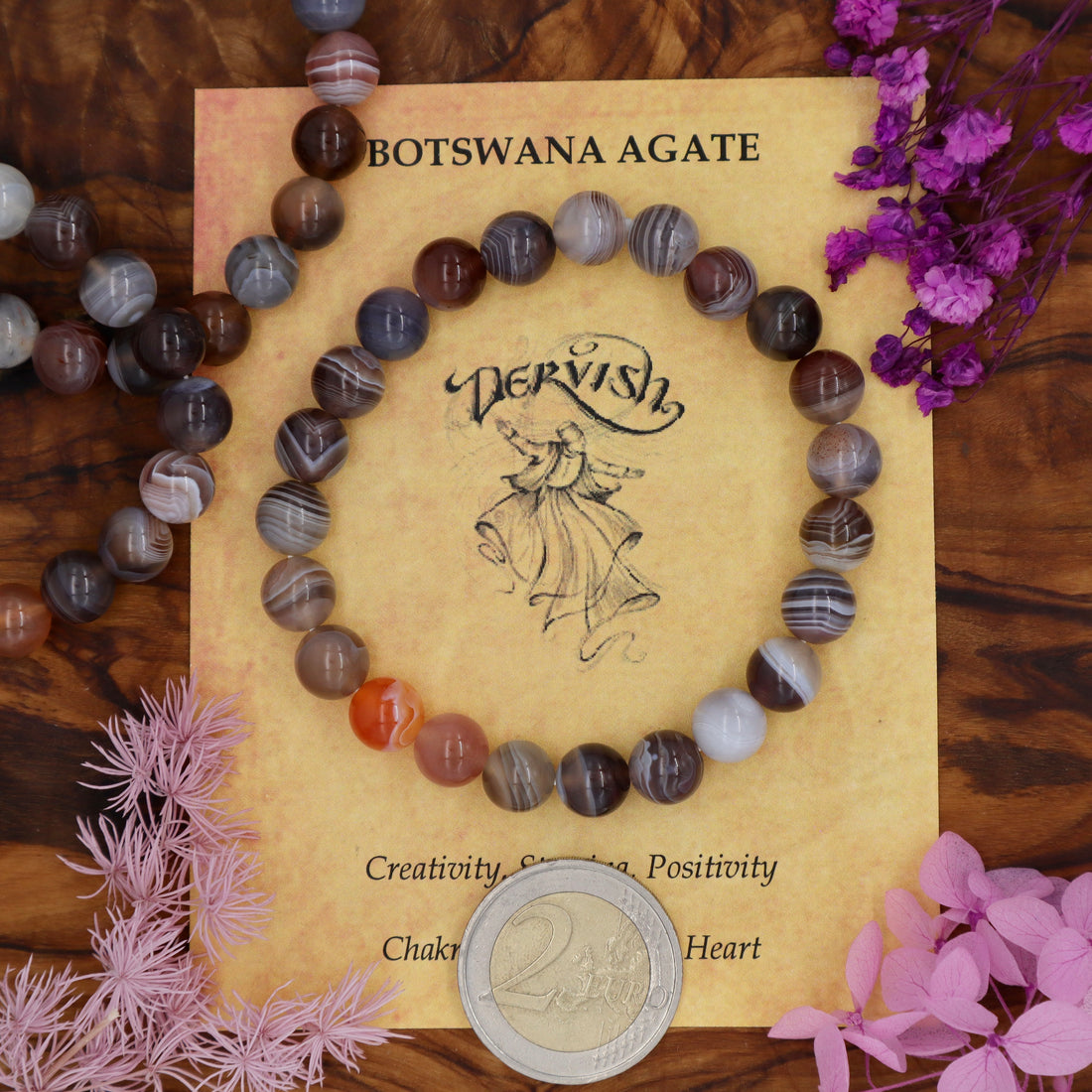 Botswana Agate Bracelet 8mm (Sphere)