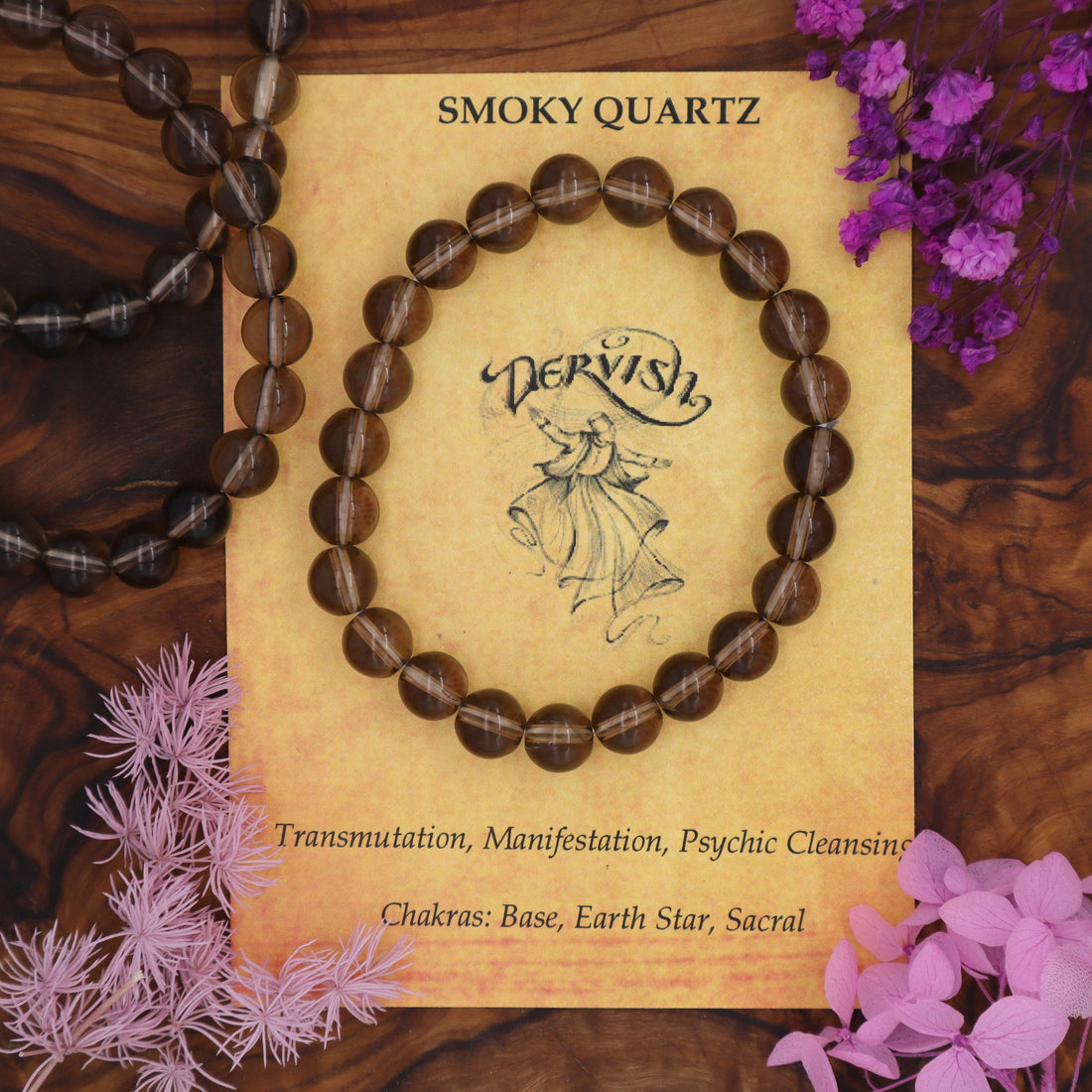 Quartz, Smokey Bracelet 8mm (Sphere)