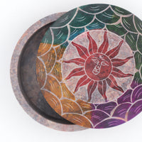 Multi Coloured Soapstone Box Fine Carved