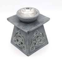 Grey Soapstone Oil Burner with Steel Bowl SKOB1544