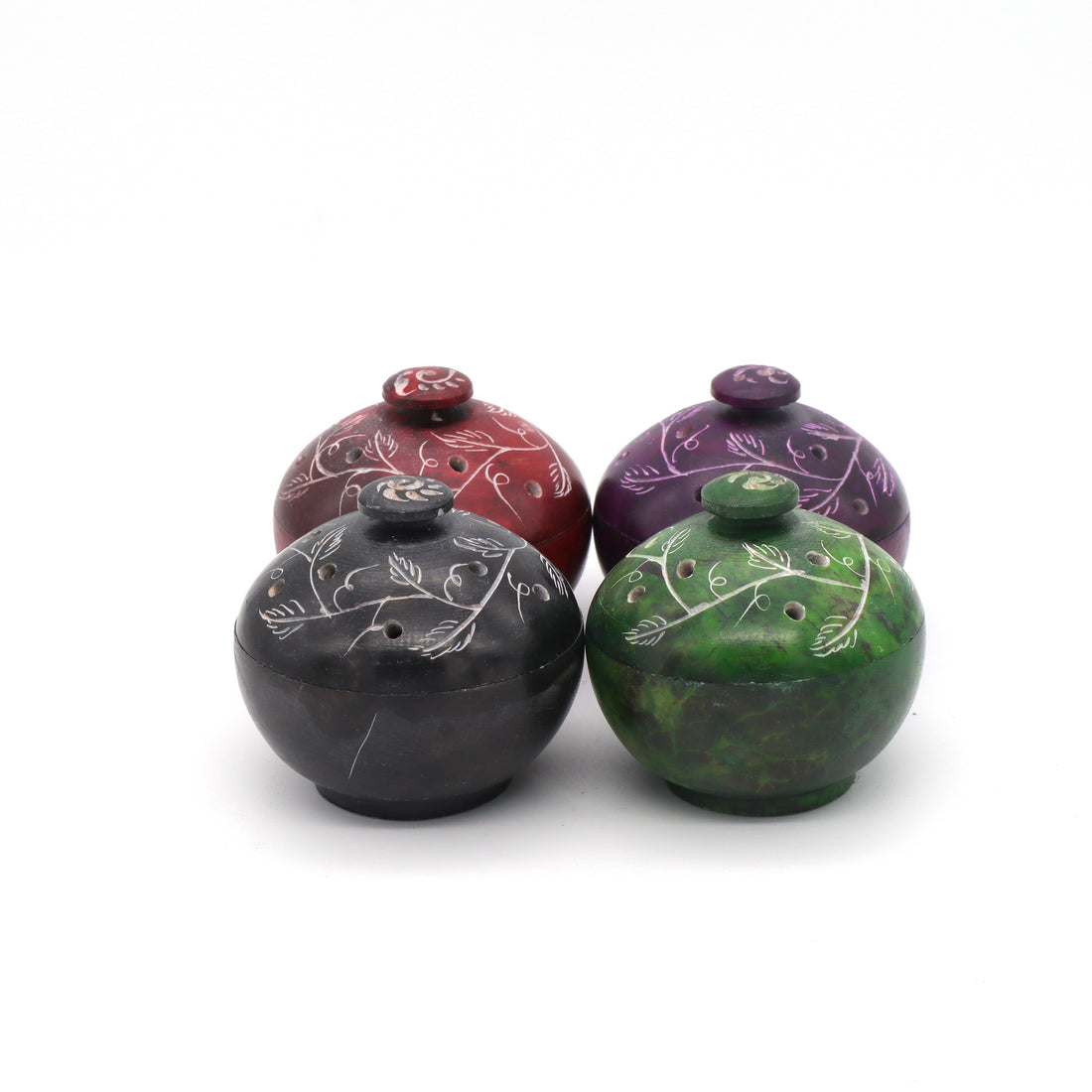 Coloured Soapstone Pot Pourri - Jali (Set of 4)