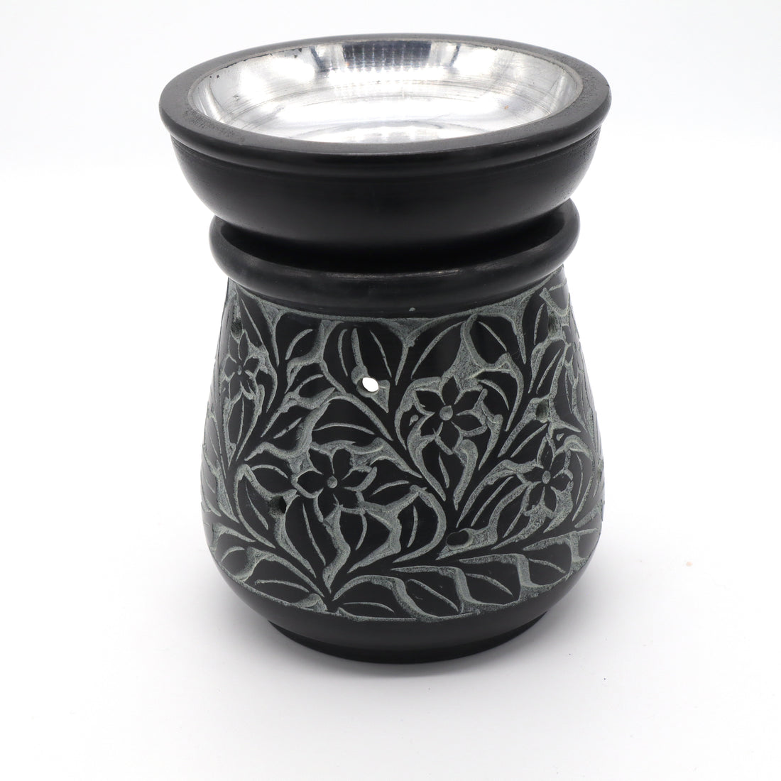 Black Coloured Oil Burner with Steel Bowl