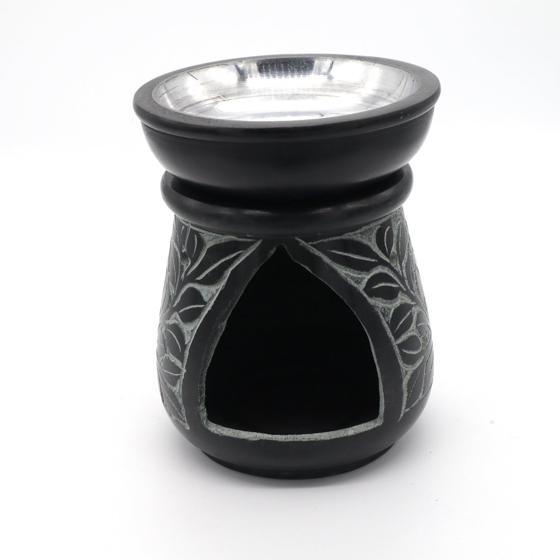 Black Coloured Oil Burner with Steel Bowl