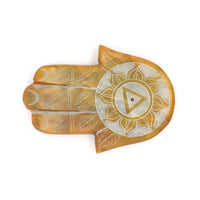Multi Coloured Soapstone Incense Burner Hands with 7 Chakras